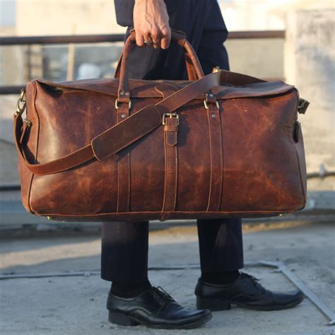 leather duffle bag monogram